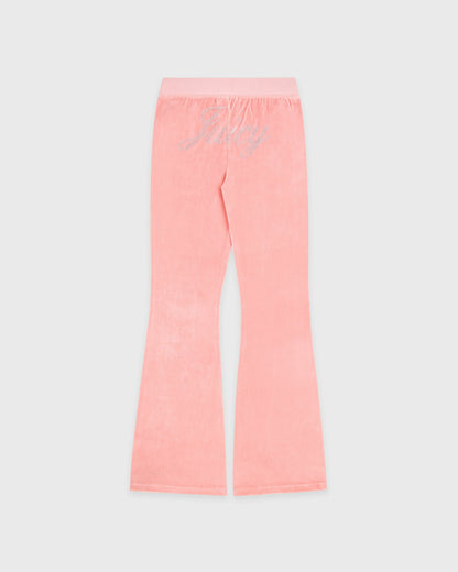 Sporty & Rich Juicy Script Velour Sweatpant - Rose