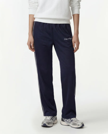 Sporty & Rich Signature Logo Retro Track Pant - Dark Navy
