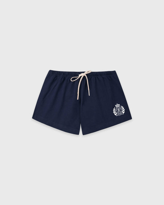 Sporty & Rich NY Crest Lounge Short - Light Navy/White