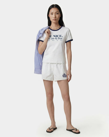 Sporty & Rich NY Crest Mini Boxer - White/Navy