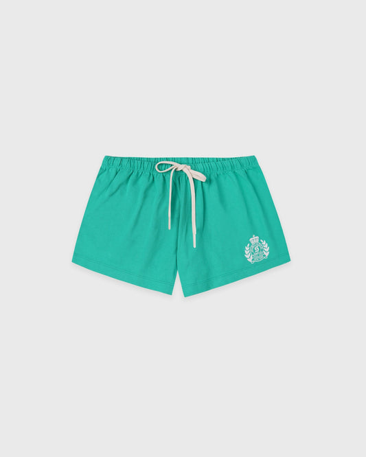 Sporty & Rich NY Crest Lounge Short - Amalfi Green/White