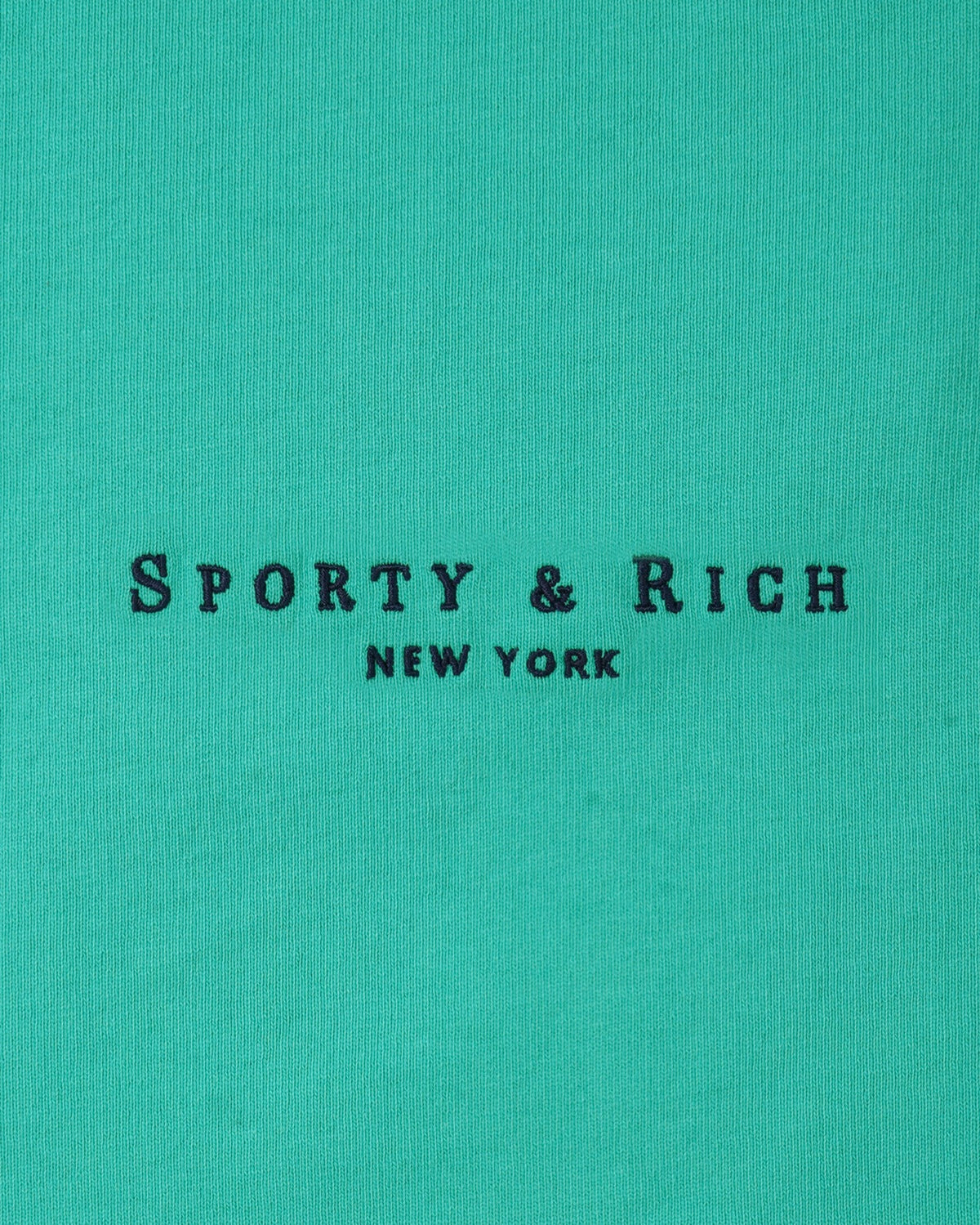 Sporty & Rich Title Embroidered Gym Short - Amalfi Green/Light Navy