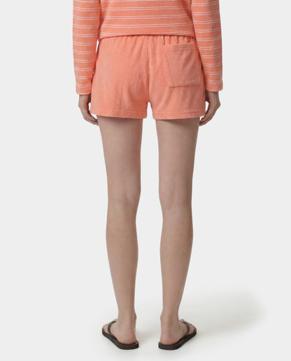 Sporty & Rich Signature Logo Terry Short - Flamingo/White