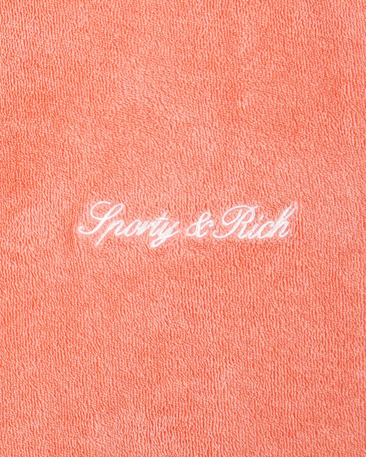 Sporty & Rich Signature Logo Terry Short - Flamingo/White