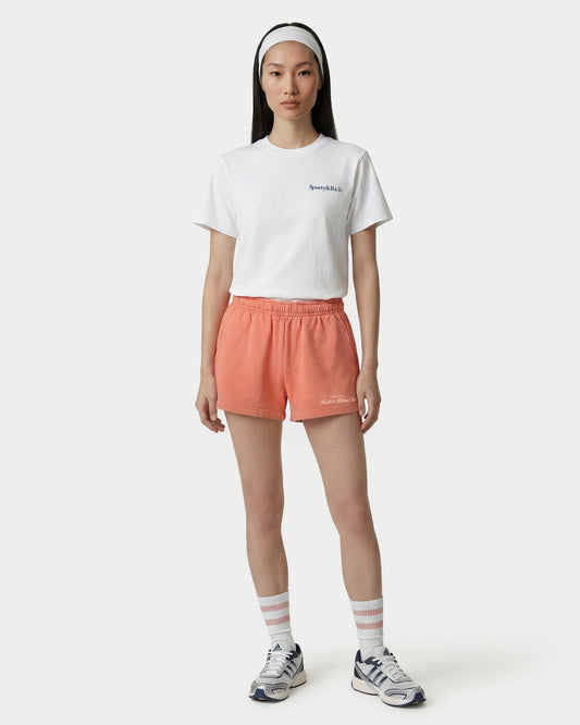 Sporty & Rich H&W Club Disco Short - Flamingo/White