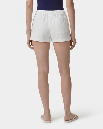 Sporty & Rich NY Crest Embroidered Disco Short - White/Light Navy