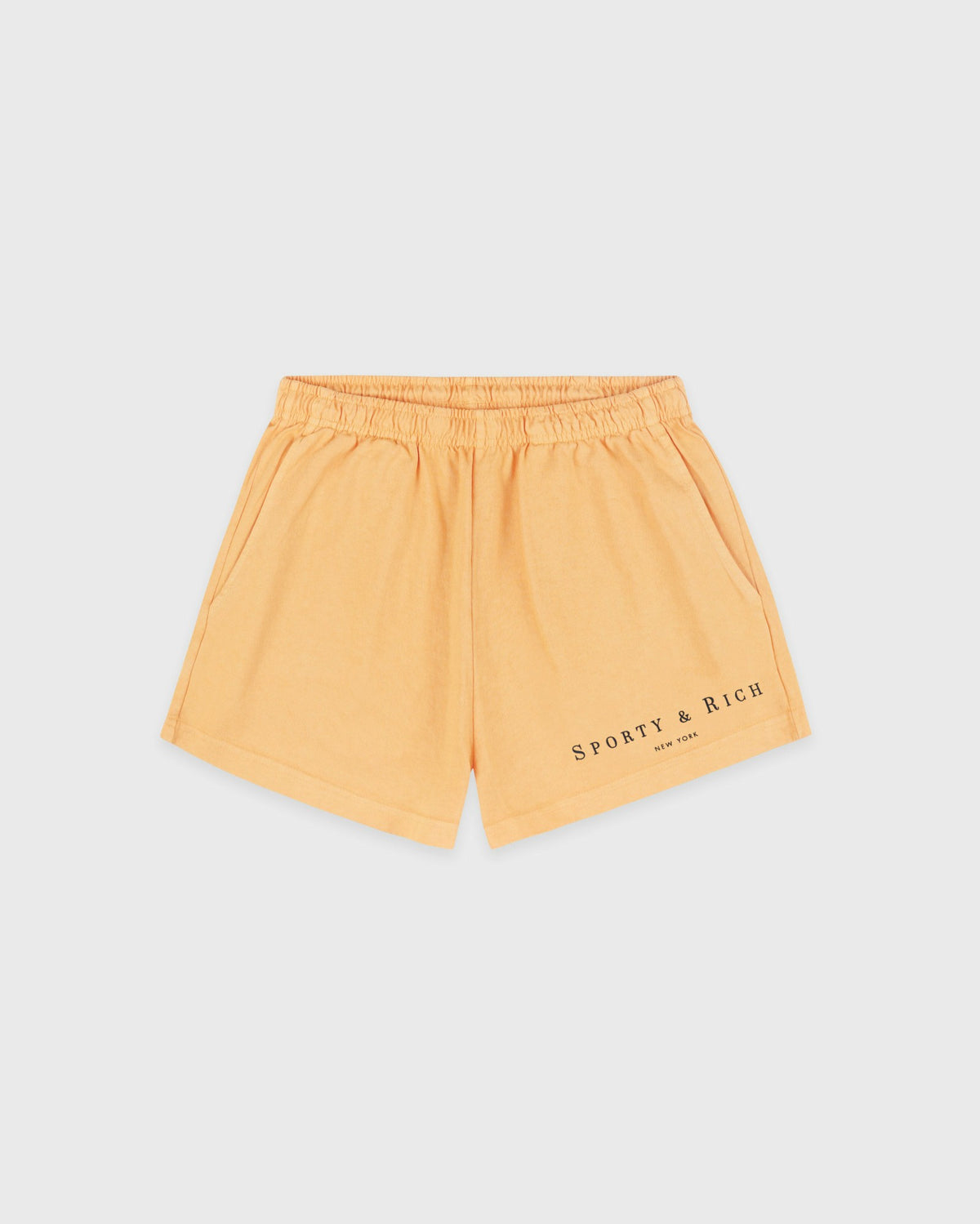 Sporty & Rich Title Embroidered Disco Short - Limone/Light Navy
