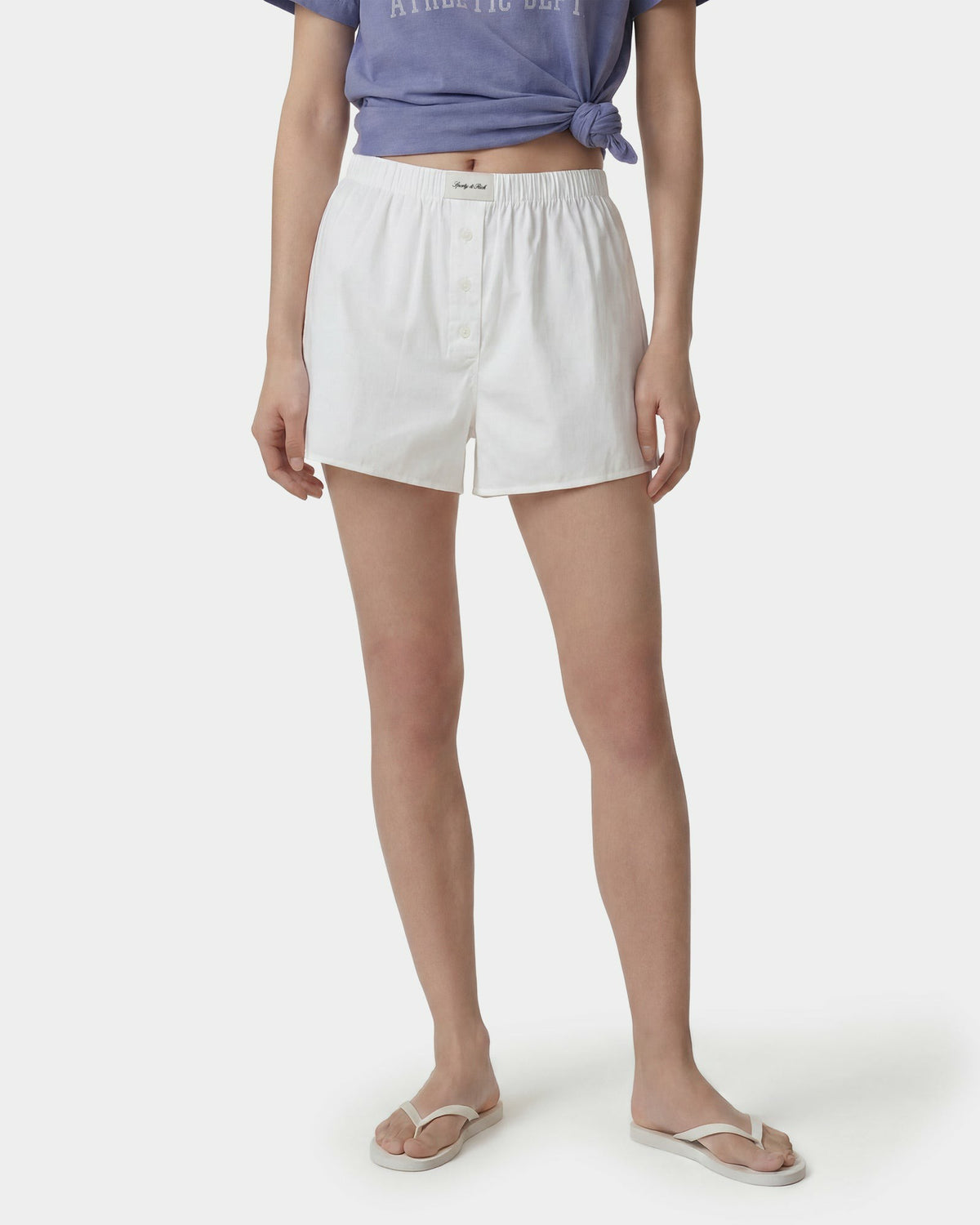 Sporty & Rich Signature Logo Ring Short - White