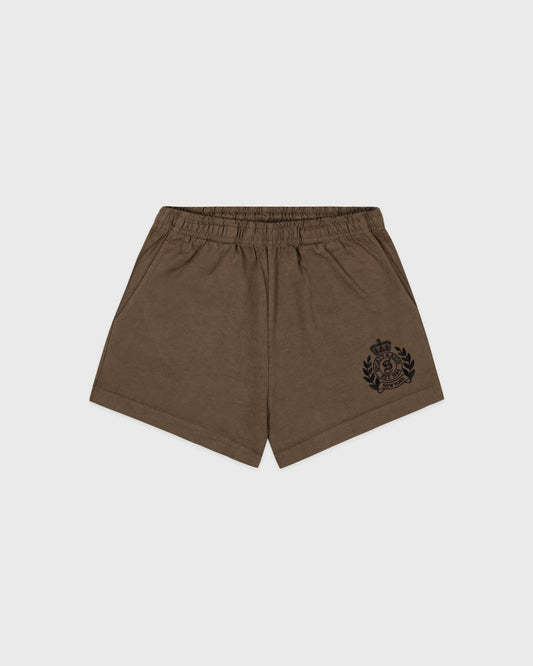 Sporty & Rich NY Crest Embroidered Disco Short - Sand