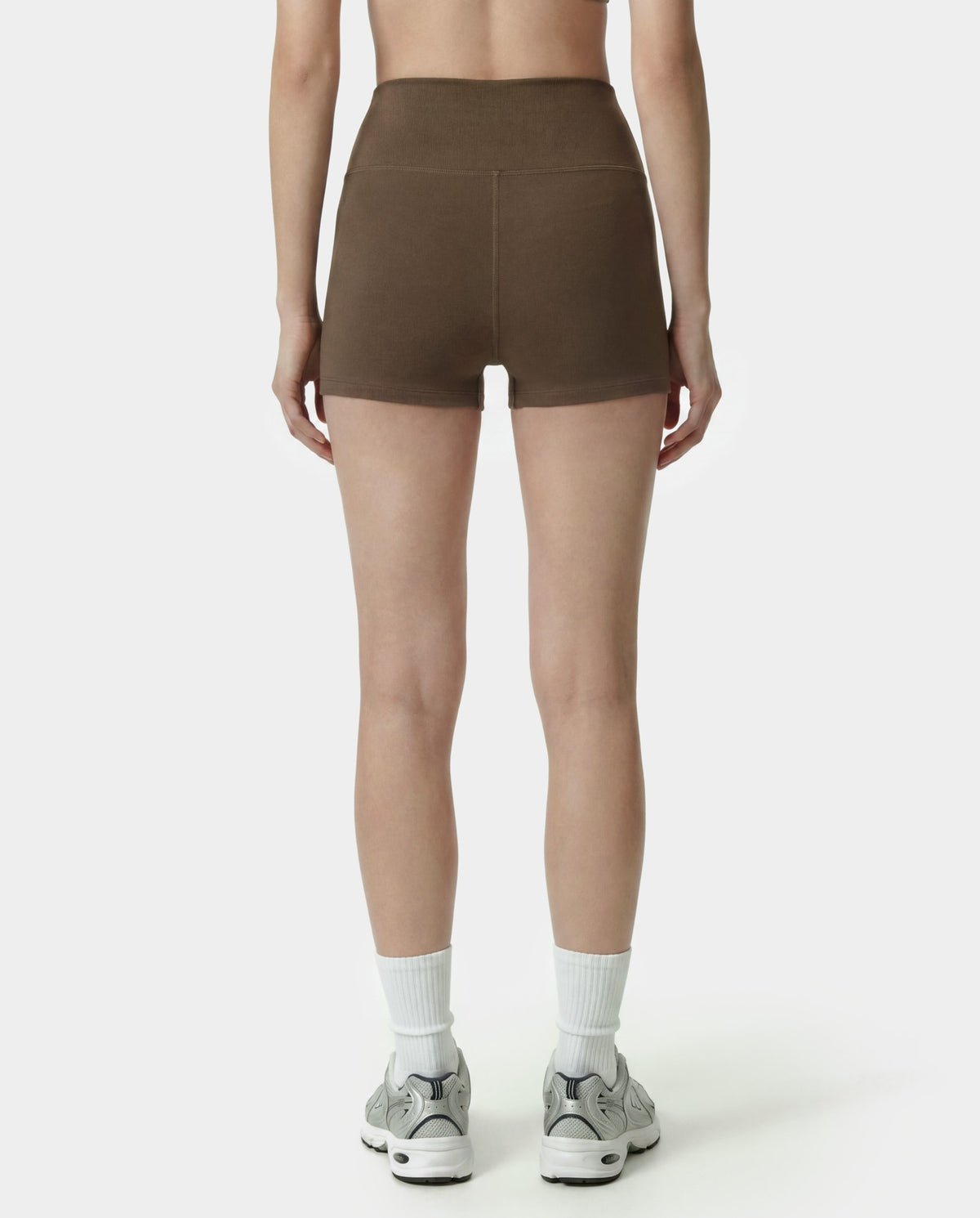 Sporty & Rich Serif Logo Mini Biker Short - Sand