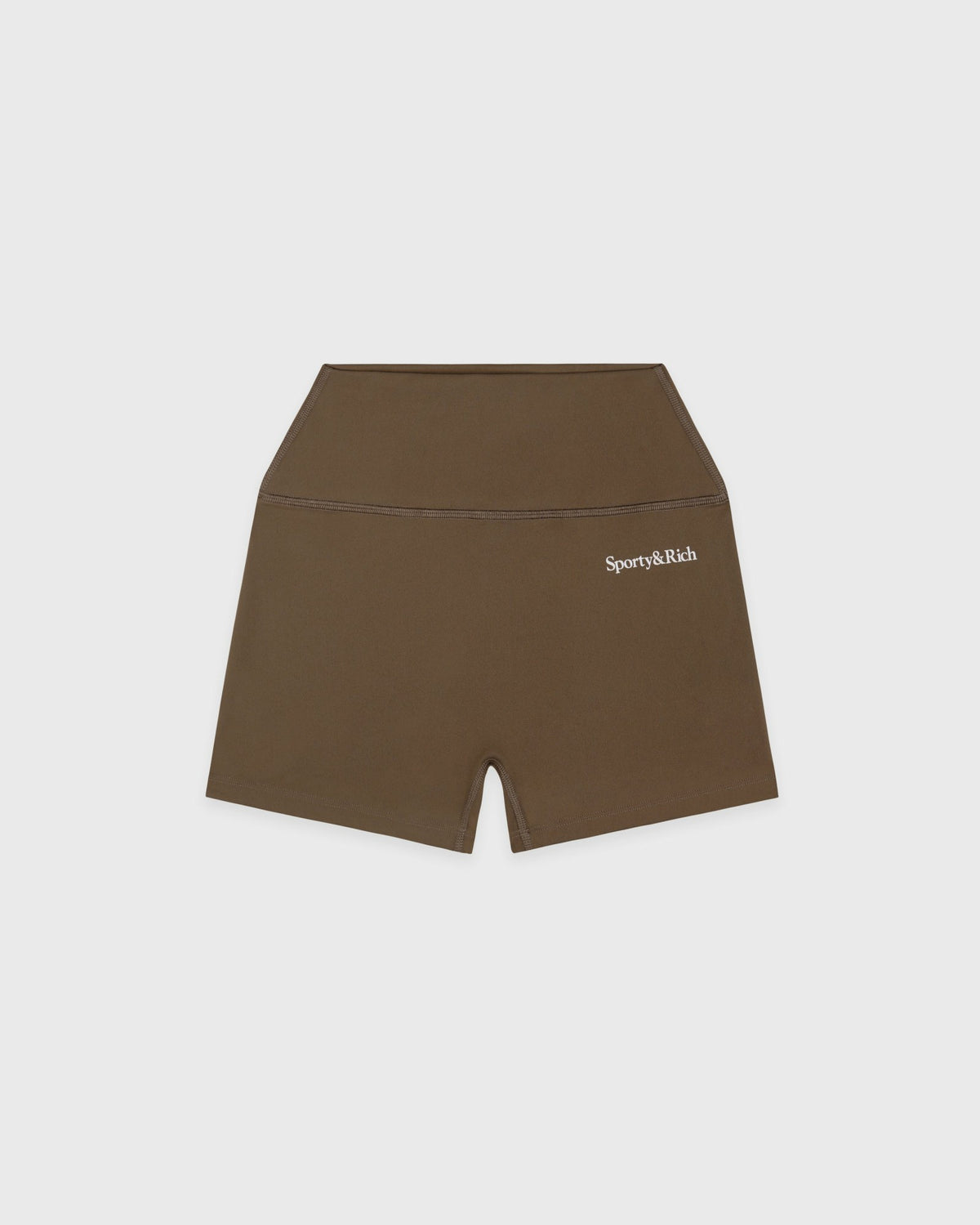 Sporty & Rich Serif Logo Mini Biker Short - Sand