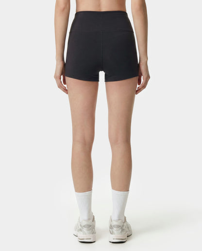 Sporty & Rich Serif Logo Mini Biker Short - Carbon