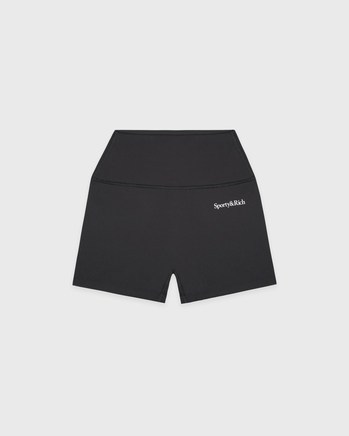 Sporty & Rich Serif Logo Mini Biker Short - Carbon
