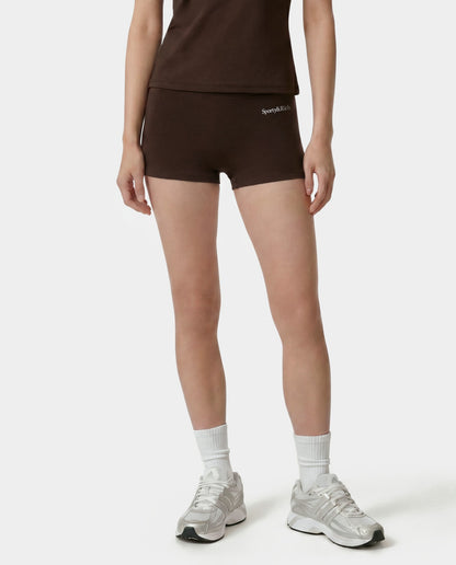 Sporty & Rich Serif Logo Mini Biker Short - Cioco