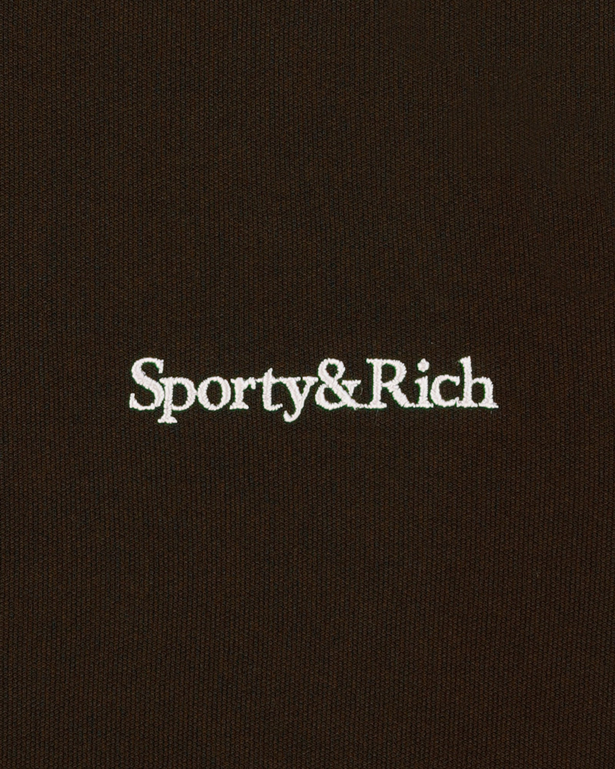 Sporty & Rich Serif Logo Retro Track Short - Cioco/White