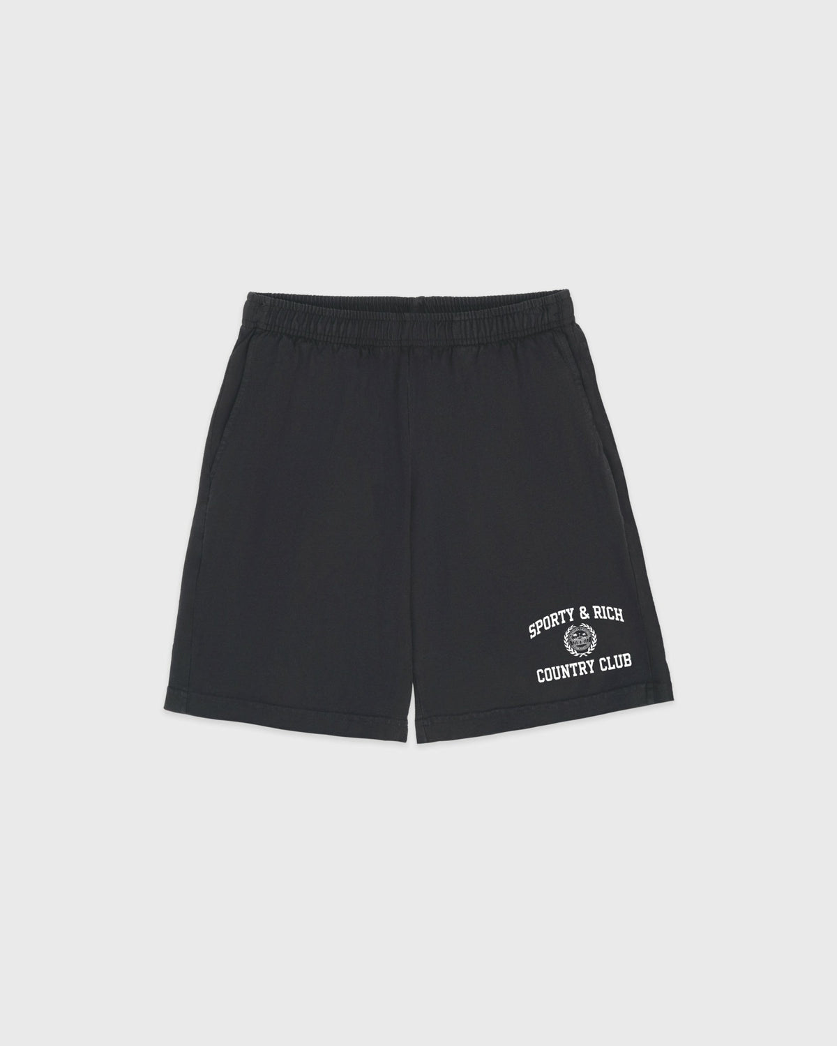 Sporty & Rich Varsity Crest Gym Short - Carbon