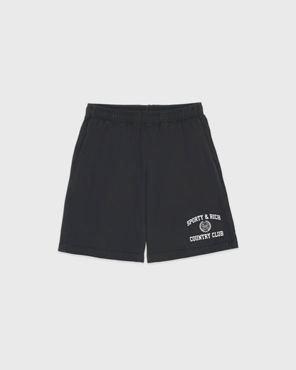 Sporty & Rich Varsity Crest Gym Short - Carbon