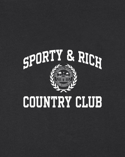 Sporty & Rich Varsity Crest Gym Short - Carbon