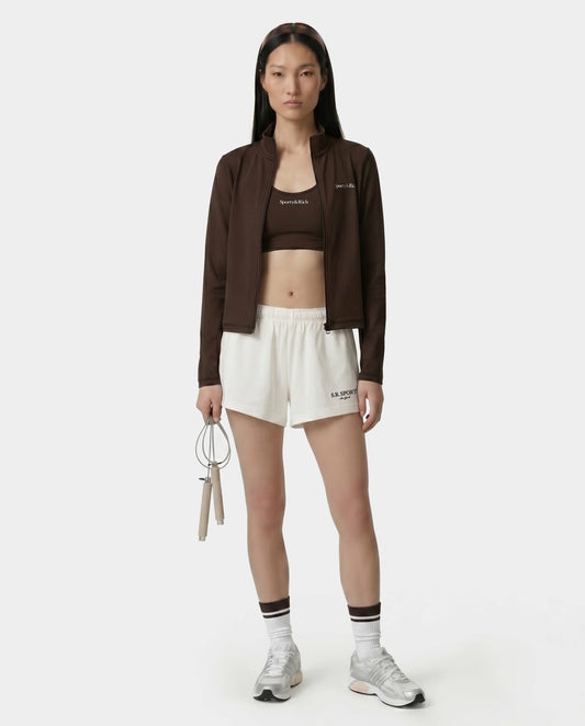 Sporty & Rich SR Sport Embroidered Disco Short - Ecru