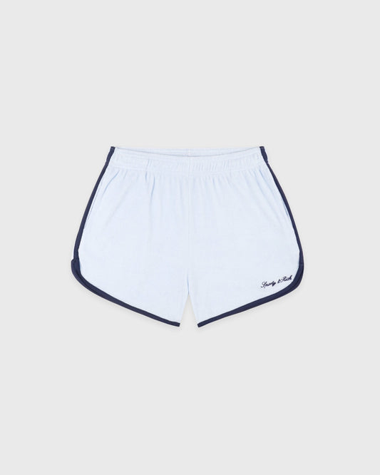 Sporty & Rich Signature Logo Terry Short - Ciel/Navy