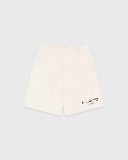 Sporty & Rich SR Sport Embroidered Gym Short - Ecru
