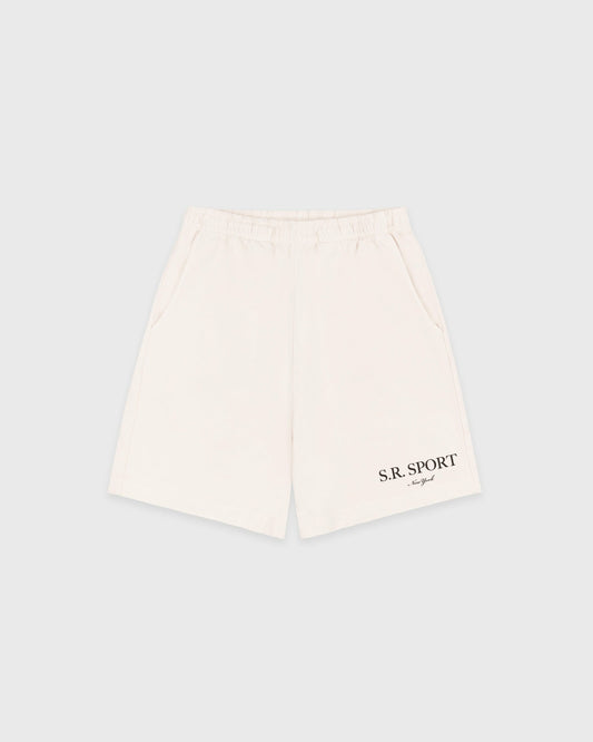 Sporty & Rich SR Sport Embroidered Gym Short - Ecru