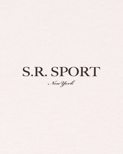 Sporty & Rich SR Sport Embroidered Gym Short - Ecru