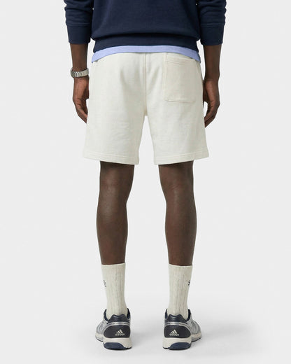 Sporty & Rich Varsity Crest Gym Short - Ecru/Navy