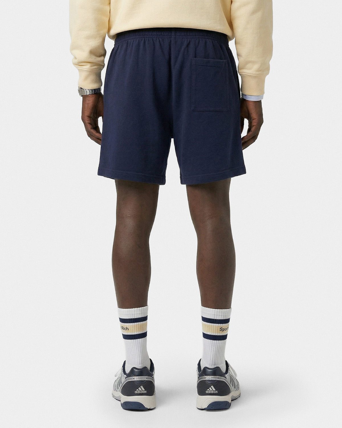 Sporty & Rich Varsity Crest Gym Short - Navy/White