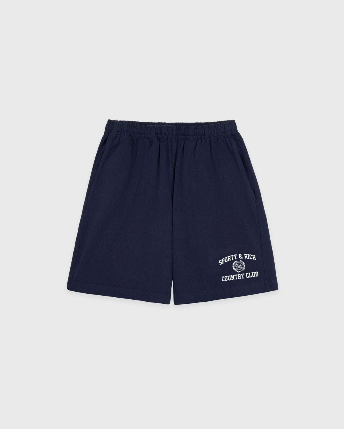 Sporty & Rich Varsity Crest Gym Short - Navy/White