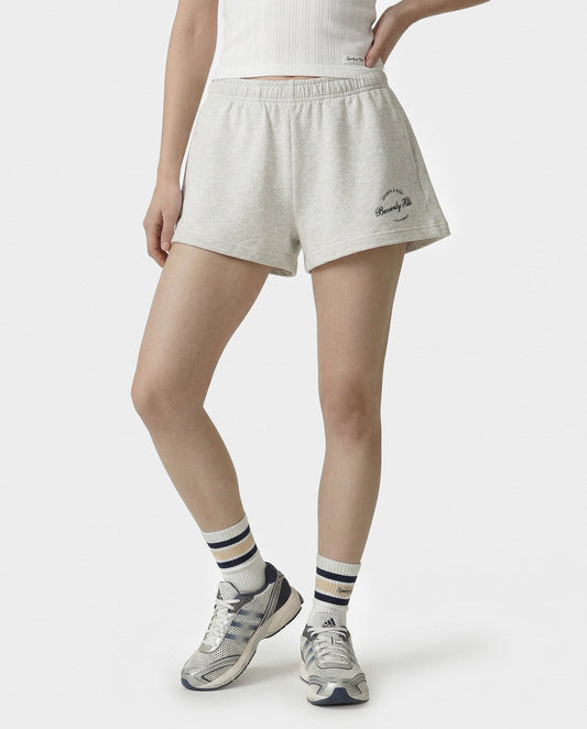 Sporty & Rich Beverly Script Disco Short - Heather Gray/Navy