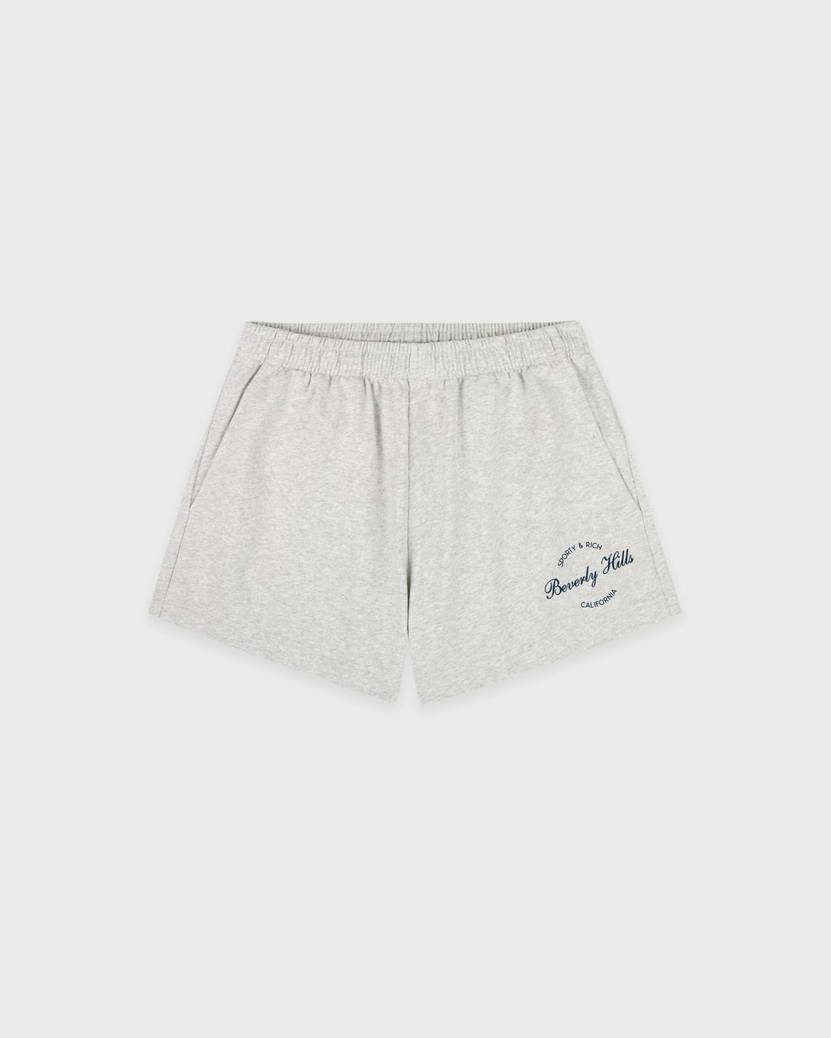 Sporty & Rich Beverly Script Disco Short - Heather Gray/Navy