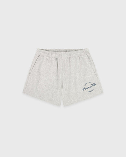 Sporty & Rich Beverly Script Disco Short - Heather Gray/Navy