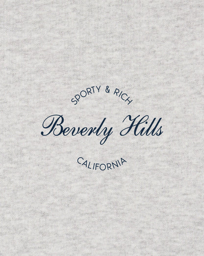 Sporty & Rich Beverly Script Disco Short - Heather Gray/Navy