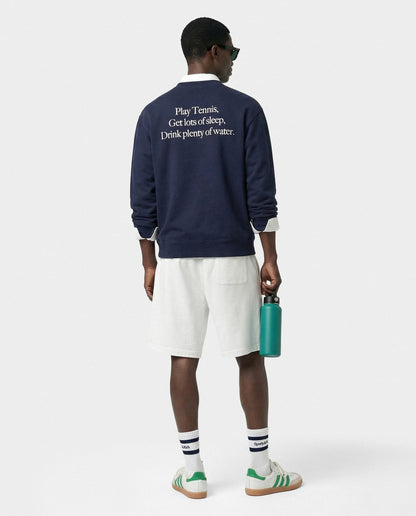 Sporty & Rich Serif Logo Gym Short - White/Forest