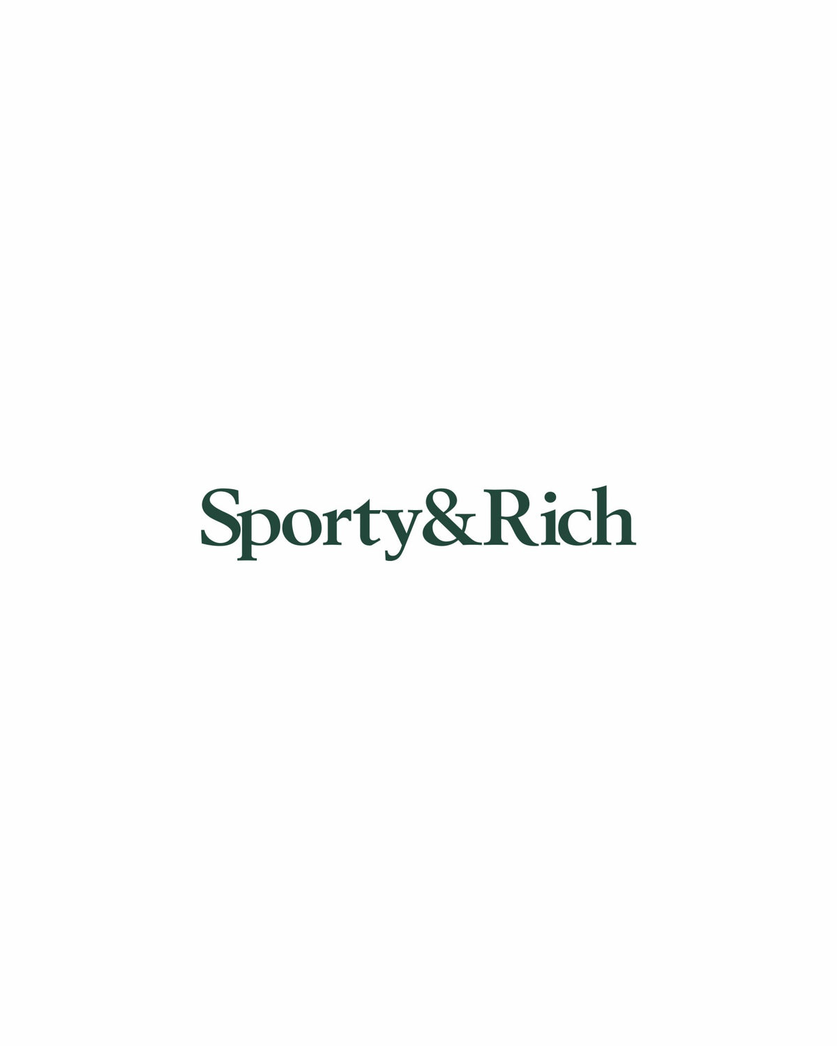 Sporty & Rich Serif Logo Gym Short - White/Forest
