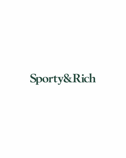 Sporty & Rich Serif Logo Gym Short - White/Forest