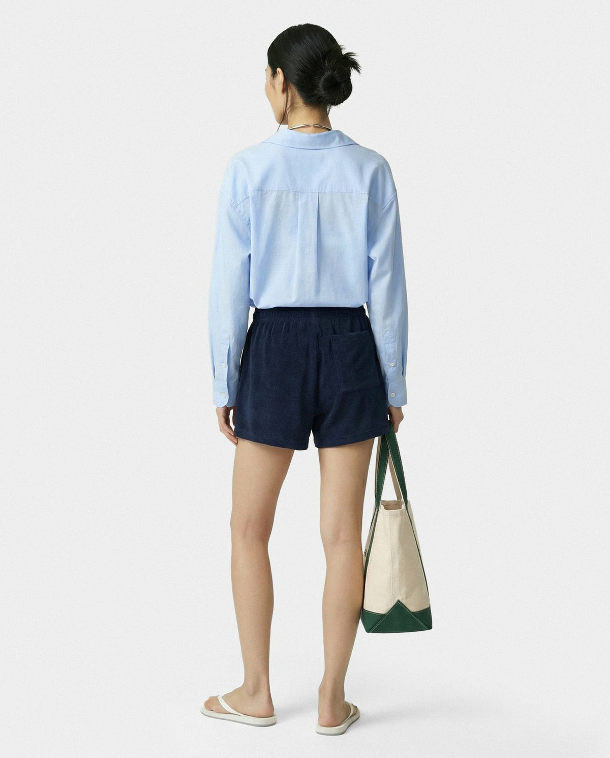 Sporty & Rich SRC Terry Short - Navy/White