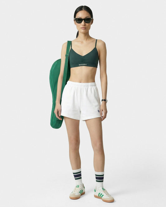 Sporty & Rich SRC Terry Short - White/Forest