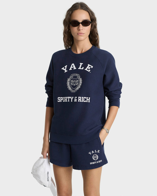 Sporty & Rich Veritas Soft Disco Short - Navy/White