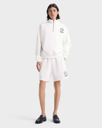 Sporty & Rich Yale Crest Gym Short - White/Navy