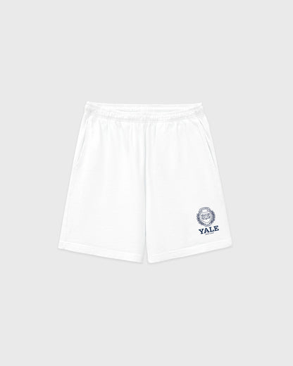 Sporty & Rich Yale Crest Gym Short - White/Navy