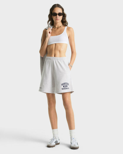 Sporty & Rich Yankees Ivy Gym Short - Heather Gray/Navy