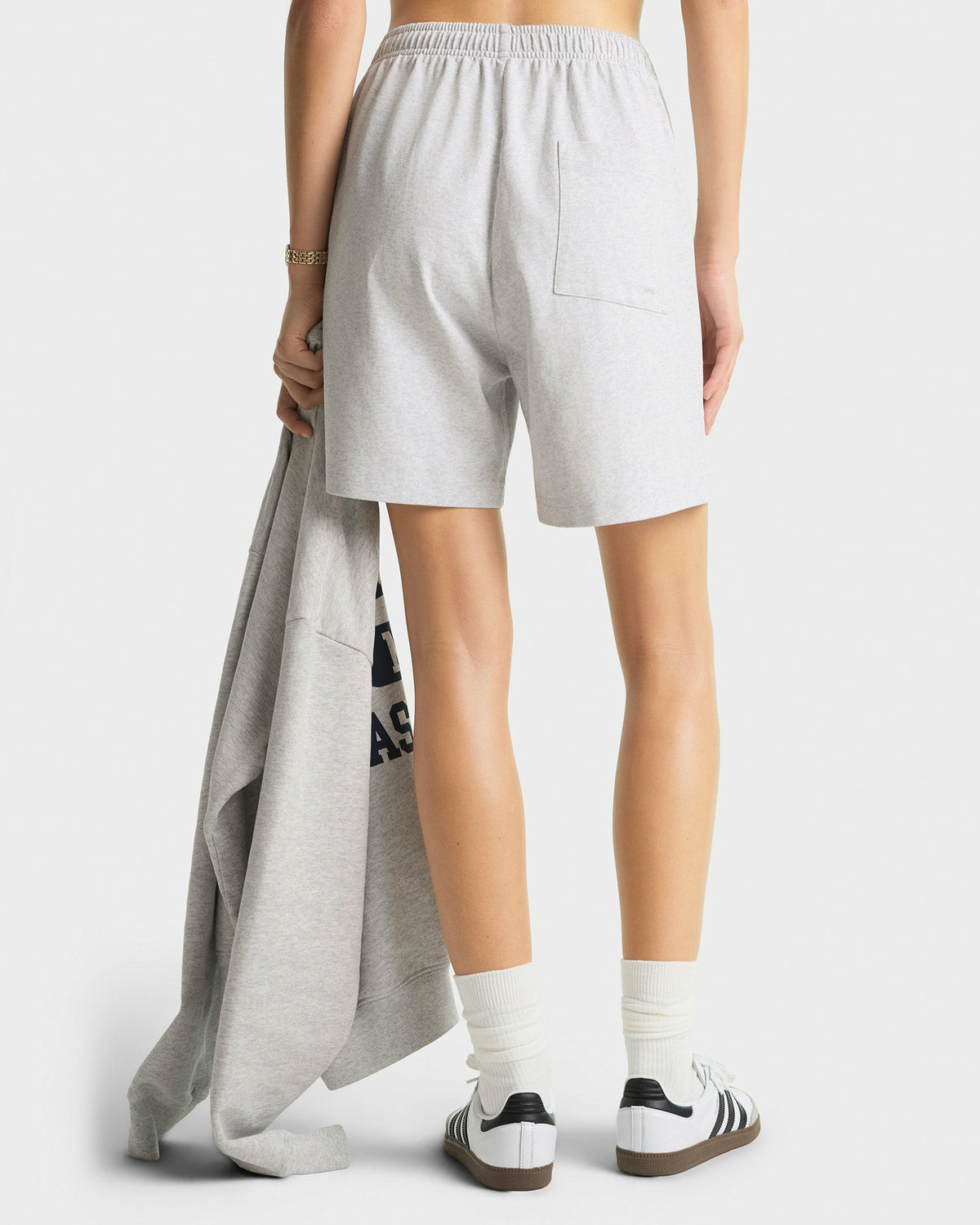 Sporty & Rich Yankees Ivy Gym Short - Heather Gray/Navy