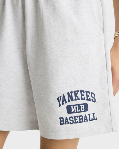 Sporty & Rich Yankees Ivy Gym Short - Heather Gray/Navy