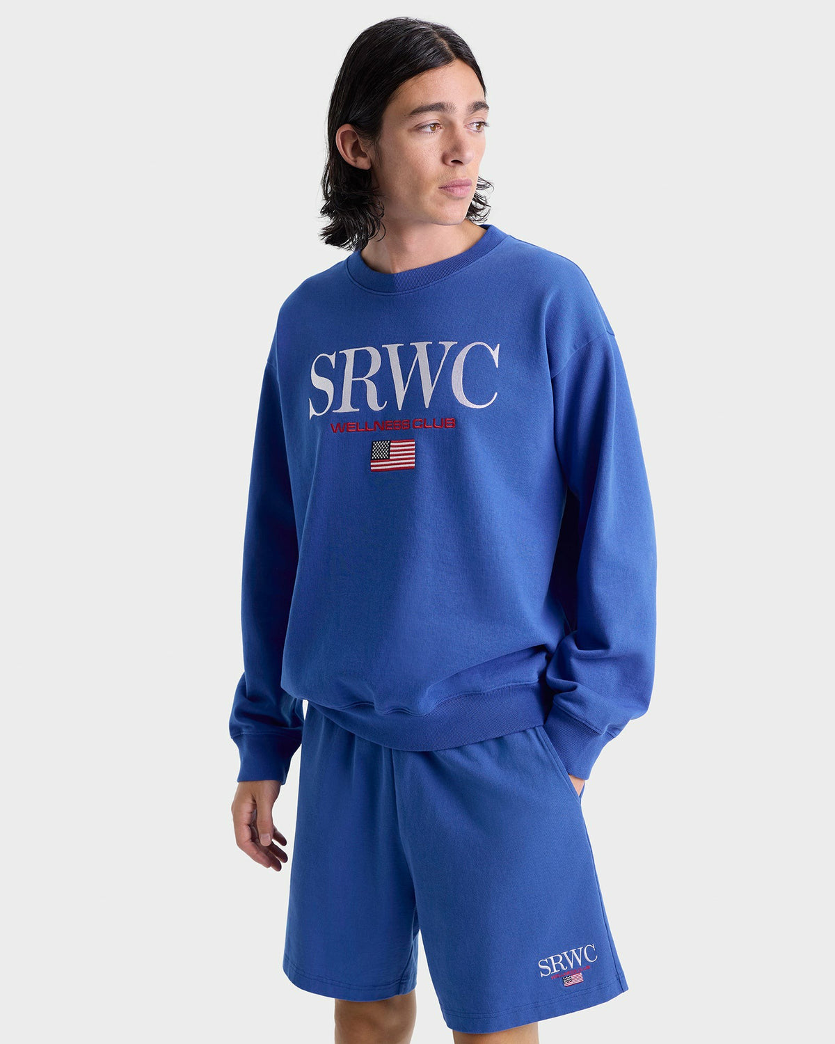 Sporty & Rich Nautical Embroidered Gym Short - Team Blue/White