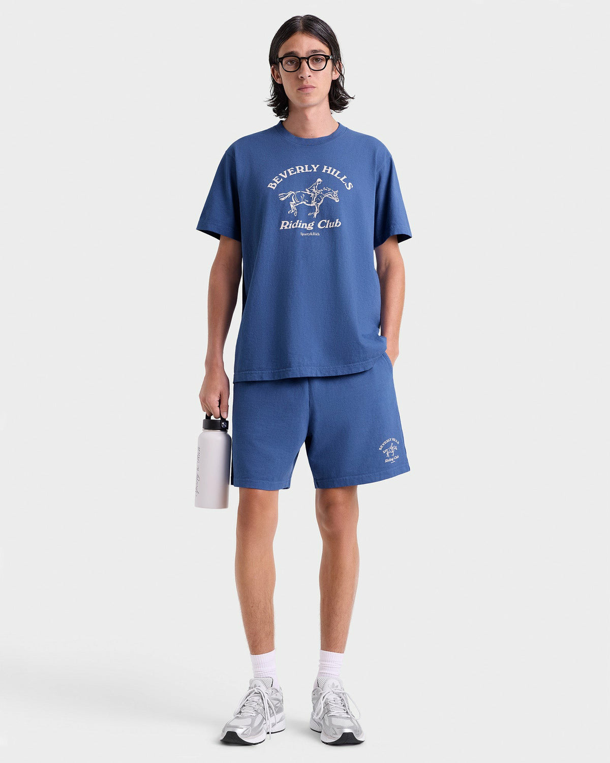 Sporty & Rich BH Riding Club Gym Short - Pier Blue