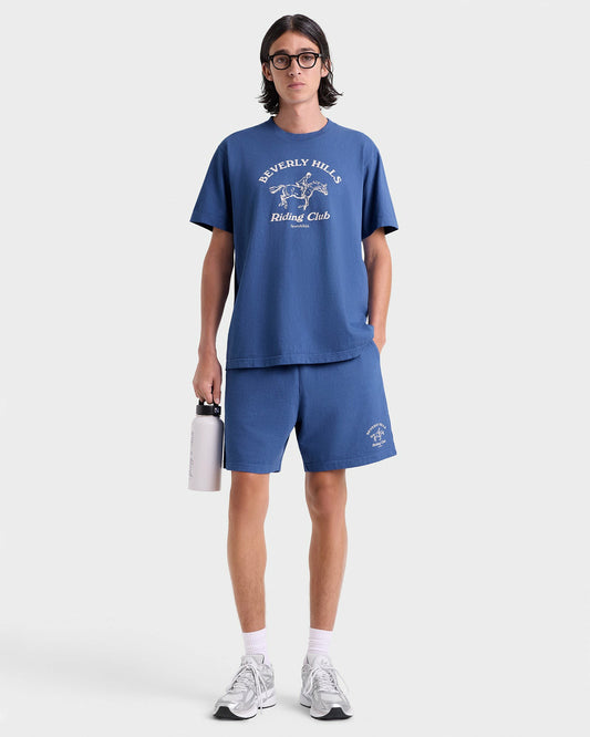 Sporty & Rich BH Riding Club Gym Short - Pier Blue