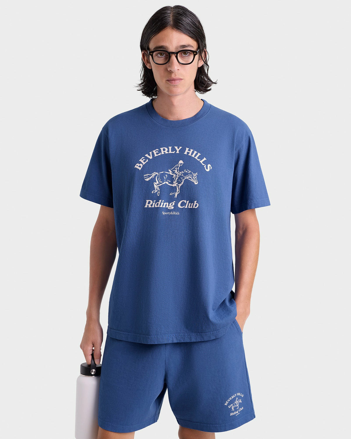 Sporty & Rich BH Riding Club Gym Short - Pier Blue