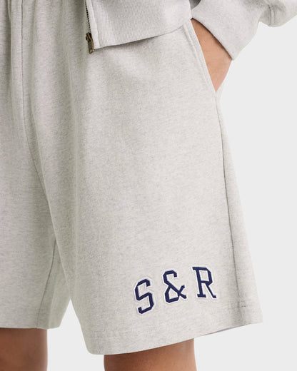 Sporty & Rich S&R Ivy Gym Short - Heather Gray/Navy